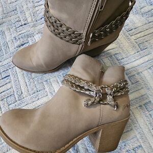 Blowfish Braided Strap Ankle Booties - Taupe